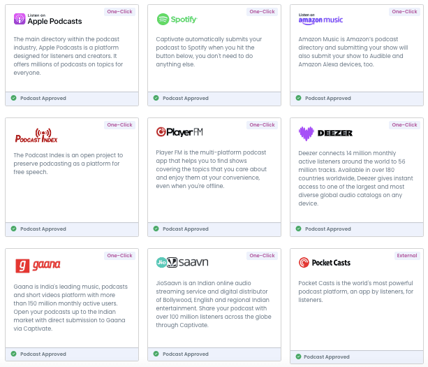 submitting your podcast to podcast directories on Captivate.fm