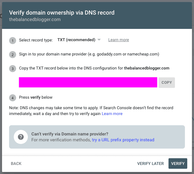 Google Search Console Setup Screenshot 6