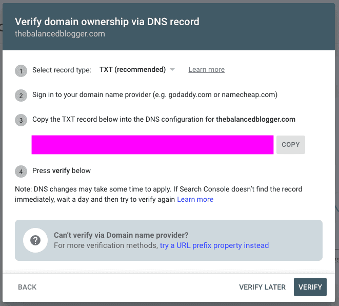 Google Search Console Setup Screenshot 9