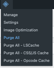 LiteSpeed Cache Purge All