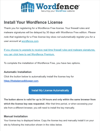Wordfence install 11