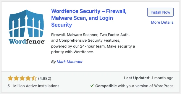 Wordfence install 3